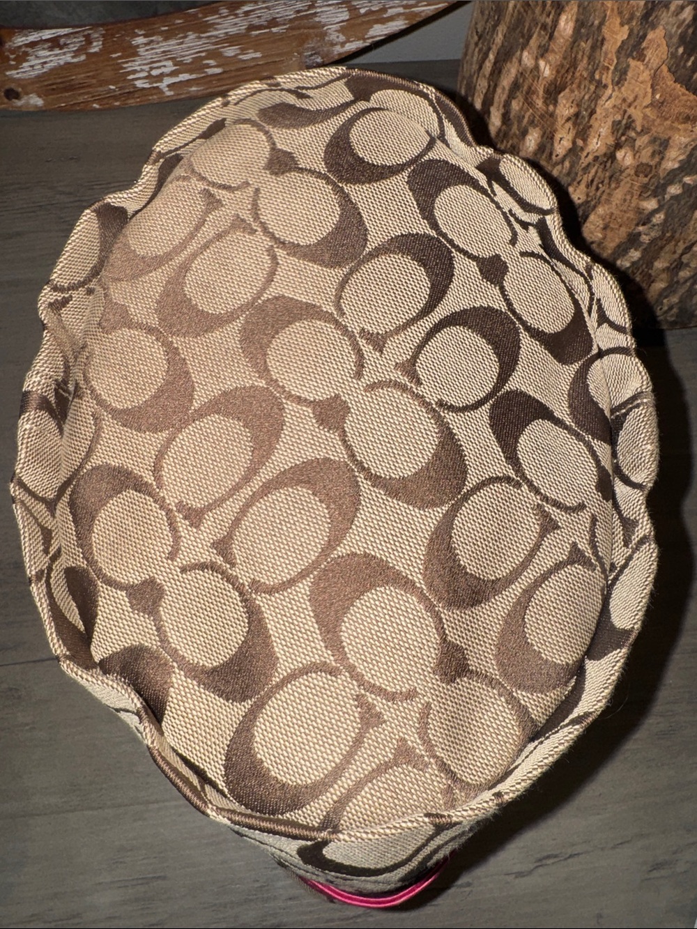 Coach 1941 Legacy Signature C Jacquard Bucket Hat with Pink Satin Bow - Picture 6 of 6